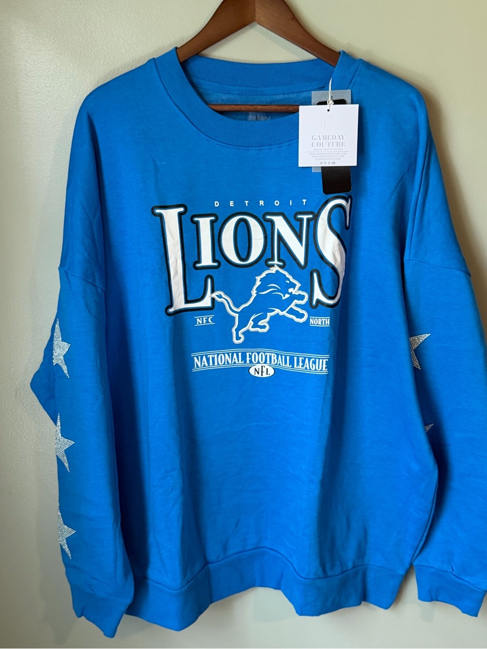 Detroit Lions Women’s Oversized Gameday Couture Crewneck